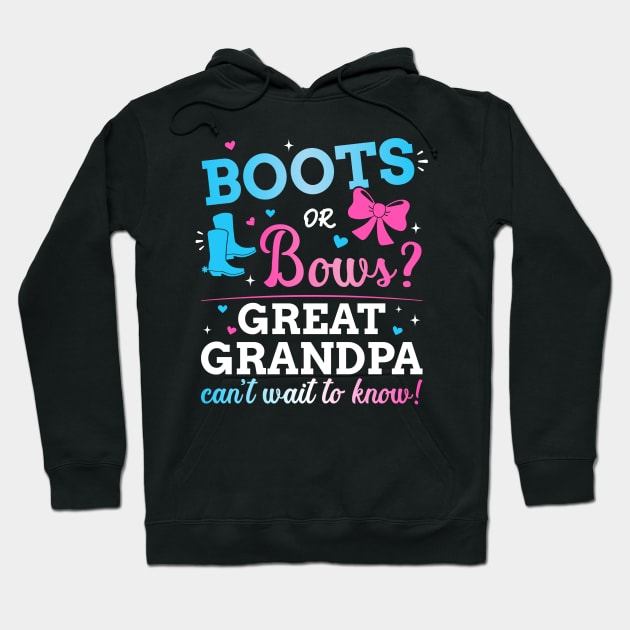 Gender reveal boots or bows great grandpa baby party Hoodie by Designzz